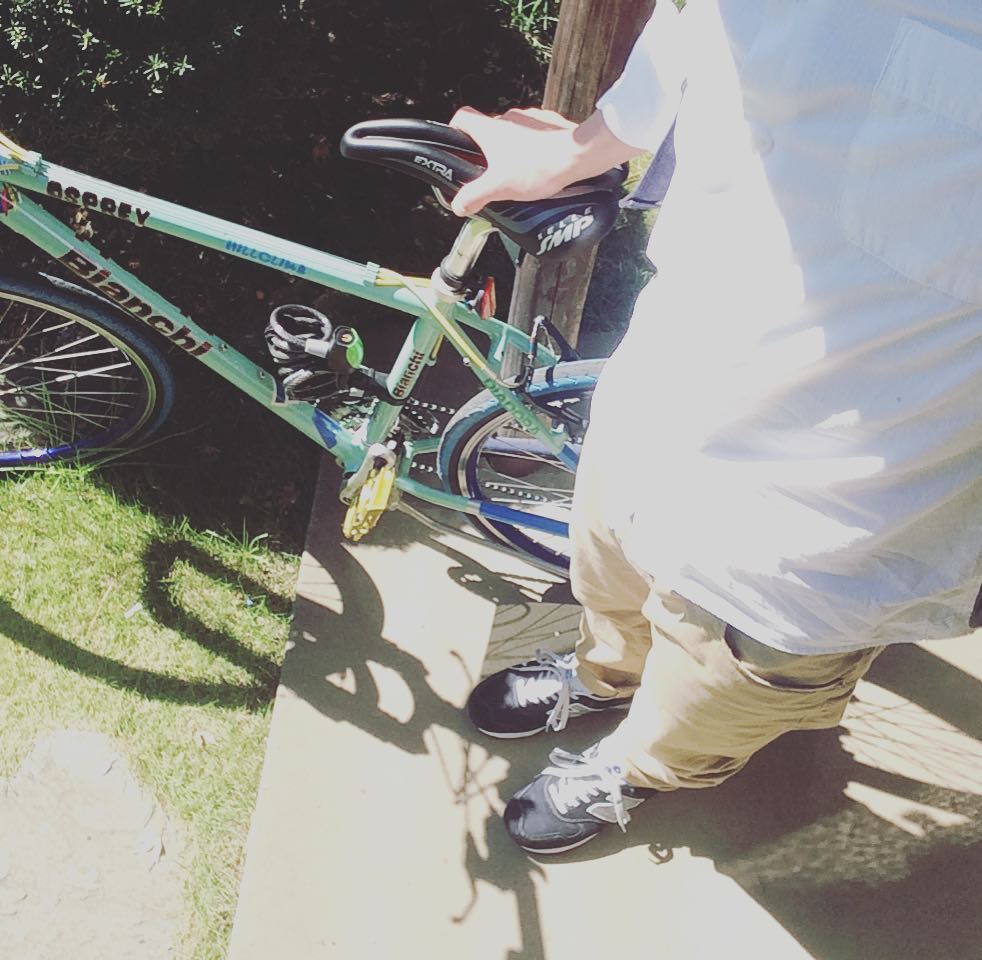 晴れたので自転車でジムに向かう